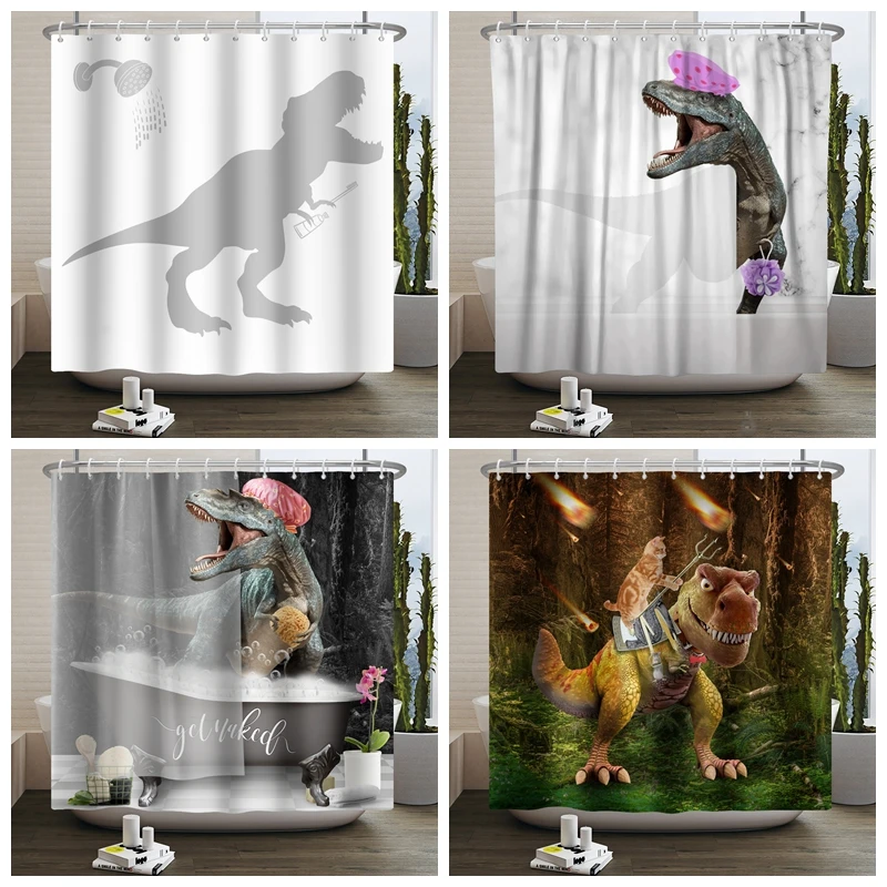 Cute Dinosaur Funny Animal Shower Curtains Bathroom Bathtub Decoration Waterproof Polyester Bath Curtain Home Decor with Hooks
Cute Dinosaur Funny Animal Shower Curtains Bathroom Bathtub Decoration Waterproof Polyester Bath Curtain Home Decor with Hooks