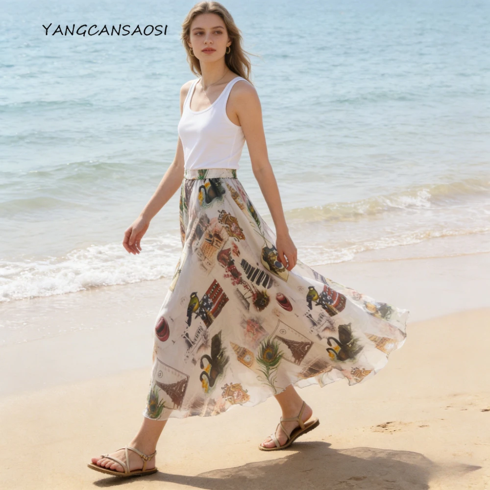 2026 Одежда из 100% натурального шелка тутового шелка, женская повседневная юбка из жоржета в отпускном стиле, трехслойный ретро-принт без сращивания
2026 Одежда из 100% натурального шелка тутового шелка, женская повседневная юбка из жоржета в отпускном стиле, трехслойный ретро-принт без сращивания