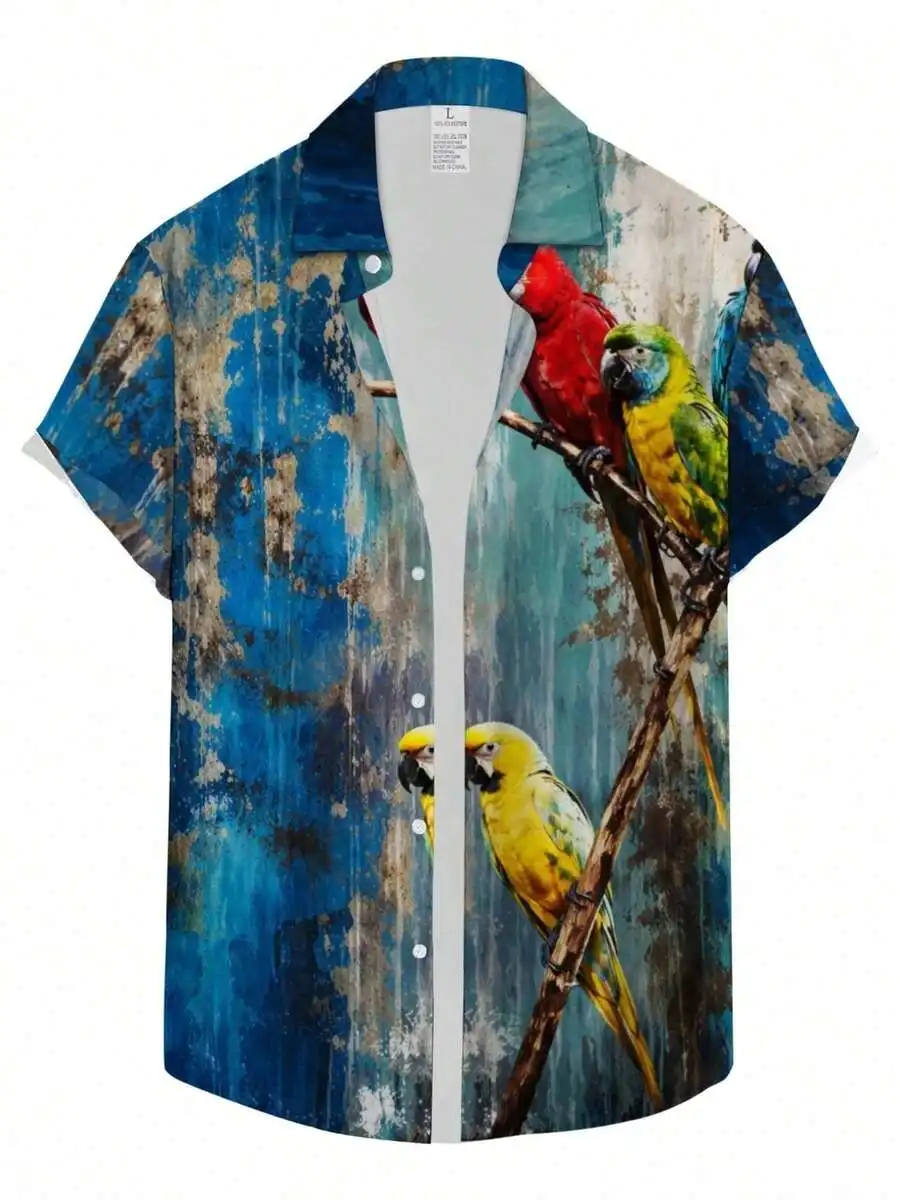 Colorful Parrots 3D Print Hawaiian Shirt Men Short Sleeve Casual Beach Summer Top
Colorful Parrots 3D Print Hawaiian Shirt Men Short Sleeve Casual Beach Summer Top