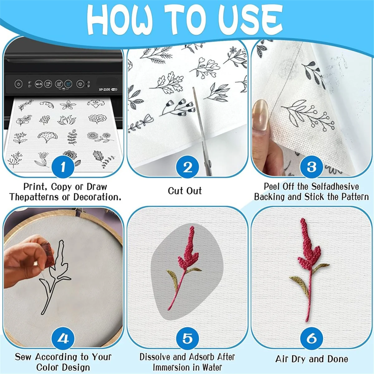 A32P_15PCS A4 Water-Soluble Self-Adhesive Embroidery Stabilizer - Printable, for Hand and Machine Embroidery,for DIY Projects
A32P_15PCS A4 Water-Soluble Self-Adhesive Embroidery Stabilizer - Printable, for Hand and Machine Embroidery,for DIY Projects