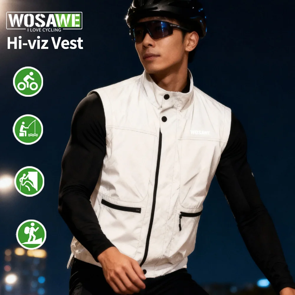 WOSAWE High Visibility Cycling Vest Multi-Pocket Breathable Outdoor Sports Coat MTB Road Bike Windproof Gilet Bicycle Clothing
WOSAWE High Visibility Cycling Vest Multi-Pocket Breathable Outdoor Sports Coat MTB Road Bike Windproof Gilet Bicycle Clothing