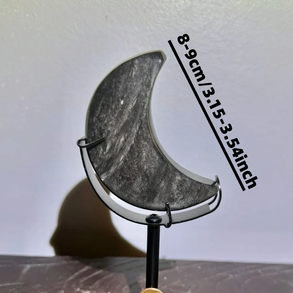 Natural Silvery Obsidian Moon Shape, Bohemian Style Home Crystal Office Ornament Decoration Ideal Gift for Birthday
Natural Silvery Obsidian Moon Shape, Bohemian Style Home Crystal Office Ornament Decoration Ideal Gift for Birthday