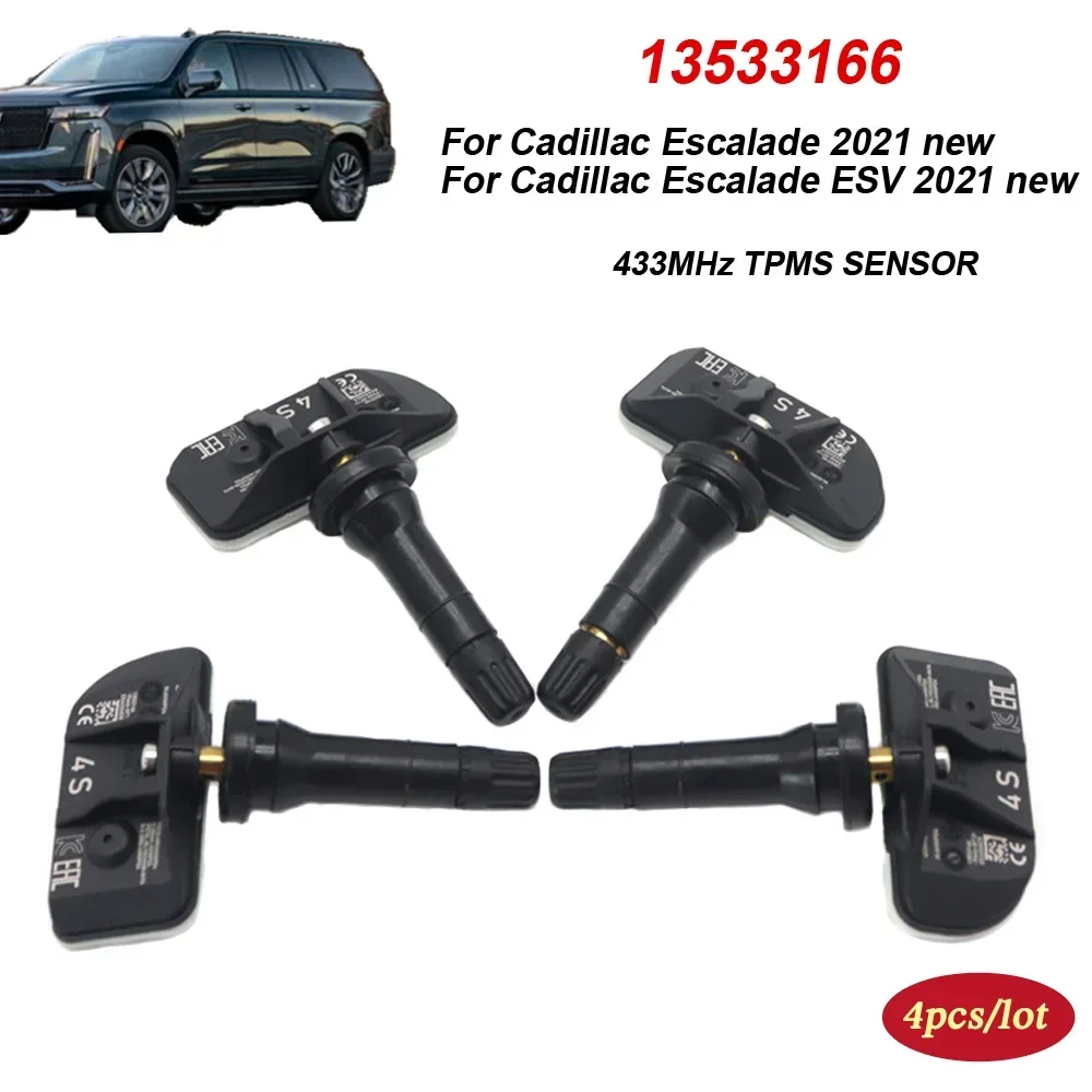 13533166 4PCS Tire Pressure Sensor Monitoring System 433MHz TPMS Fits For Cadillac Escalade / Escalade ESV 2021 New
13533166 4PCS Tire Pressure Sensor Monitoring System 433MHz TPMS Fits For Cadillac Escalade / Escalade ESV 2021 New