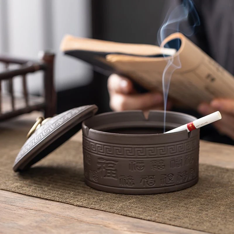 Retro Purple Clay Ashtray With Lid Anti Fly Ash Living Room Office Ceramic Large Capacity Ashtray Home Decoration Accessories
Retro Purple Clay Ashtray With Lid Anti Fly Ash Living Room Office Ceramic Large Capacity Ashtray Home Decoration Accessories