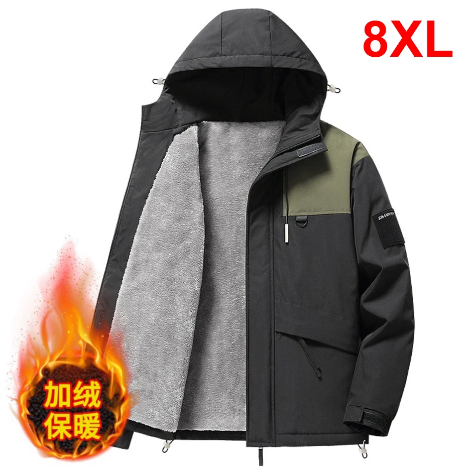 8XL Plus Size Waterproof Jacket Autumn Winter Fleece Jackets Patchwork Cargo Jacket Coat Fashion Casual Warm Coats Male Big Size
8XL Plus Size Waterproof Jacket Autumn Winter Fleece Jackets Patchwork Cargo Jacket Coat Fashion Casual Warm Coats Male Big Size