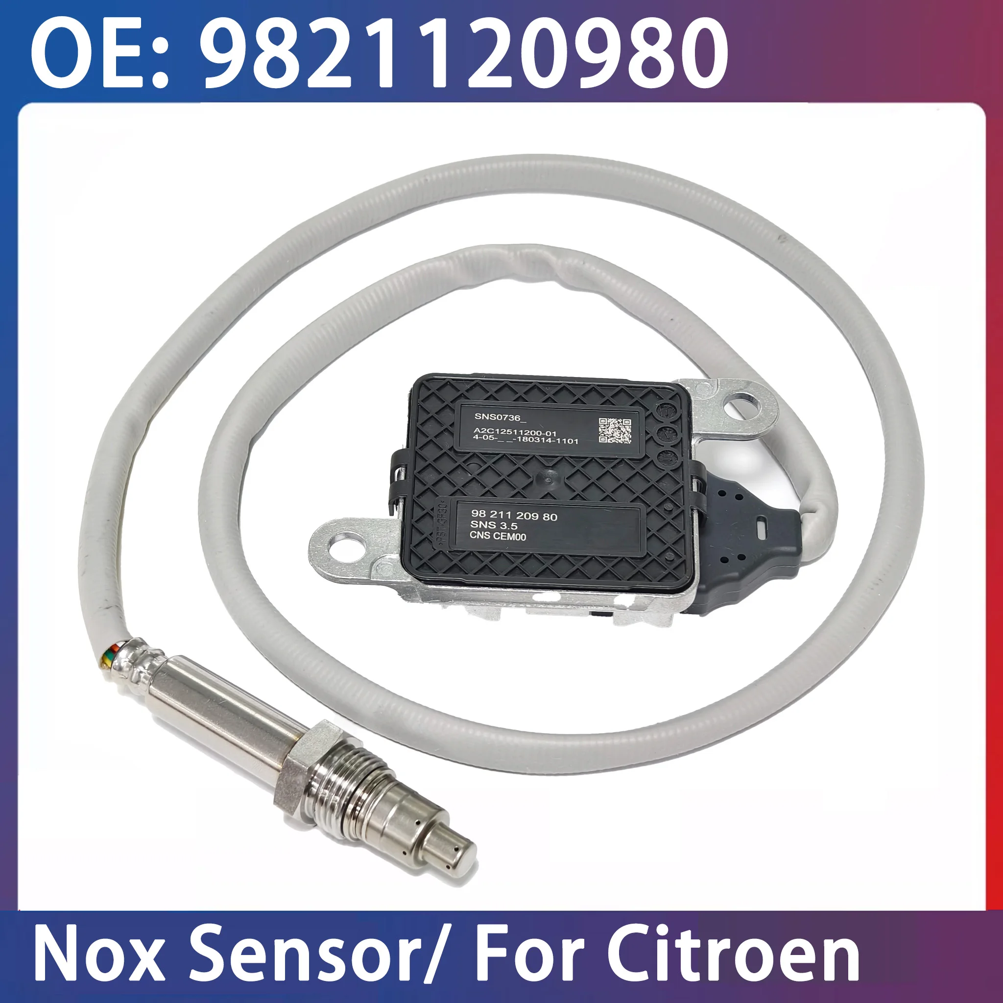 9821120980 Nox Sensor Nitrogen Oxide Sensor for Citroen C3 C4 Berlingo Peugeot 208 308 3008 5008 Boxer 1.6 2.0 BlueHDi 5WK96746A
9821120980 Nox Sensor Nitrogen Oxide Sensor for Citroen C3 C4 Berlingo Peugeot 208 308 3008 5008 Boxer 1.6 2.0 BlueHDi 5WK96746A