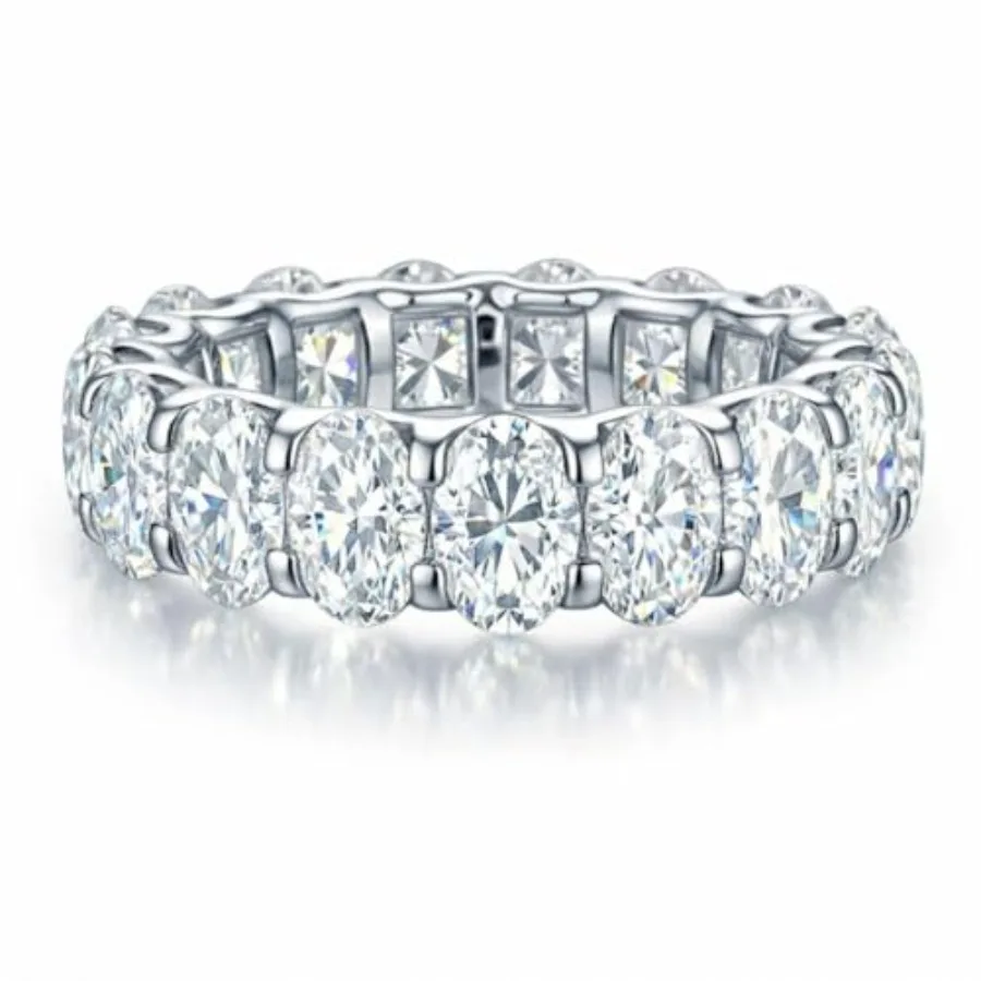 Oval Cut Moissanite Eternity Ring for Women, 925 Sterling Silver Wedding Band, 4x6mm each stone weight 0.40ct Full Eternity Ann
Oval Cut Moissanite Eternity Ring for Women, 925 Sterling Silver Wedding Band, 4x6mm each stone weight 0.40ct Full Eternity Ann