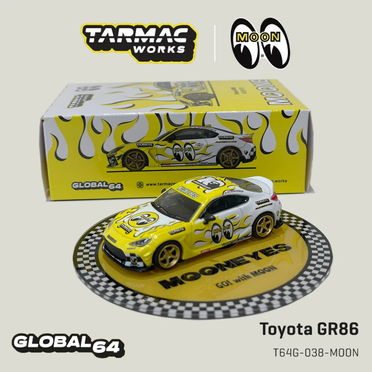 Tarmac Works Global64 T64G-038-MOON 1:64 Toyota GR86 MOON Equipped Flame Livery Sport Coupe Diecast Model Car In Stock
Tarmac Works Global64 T64G-038-MOON 1:64 Toyota GR86 MOON Equipped Flame Livery Sport Coupe Diecast Model Car In Stock