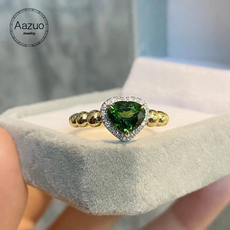Aazuo Fine Jewelry 18-каратное твердое желтое золото с натуральным турмалином и настоящим бриллиантом, классическое кольцо в форме сердца для женщин, пожилых банкетных вечеринок
Aazuo Fine Jewelry 18-каратное твердое желтое золото с натуральным турмалином и настоящим бриллиантом, классическое кольцо в форме сердца для женщин, пожилых банкетных вечеринок