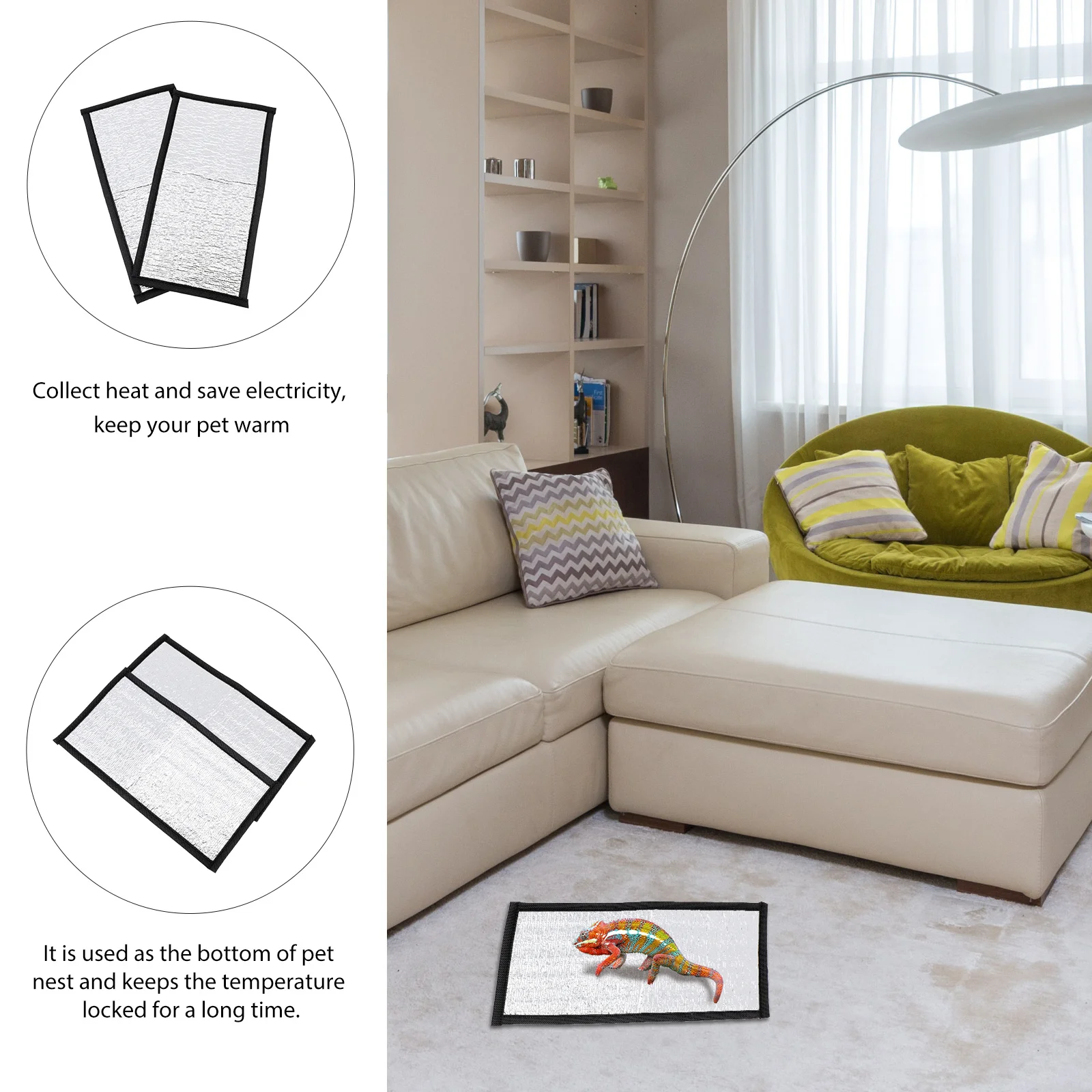 2Pcs Terrarium Heating Pad Reflector Film for Reptile Accessory Insulation Pads Pet Winter Warm Mat Cozy
2Pcs Terrarium Heating Pad Reflector Film for Reptile Accessory Insulation Pads Pet Winter Warm Mat Cozy