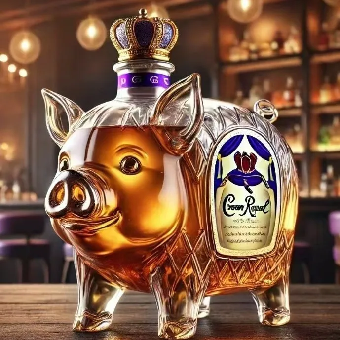 Creative Pig Whiskey Bottle Fun Transparent Glass Wine Bottle Red Wine Wine Whiskey Storage Container
Creative Pig Whiskey Bottle Fun Transparent Glass Wine Bottle Red Wine Wine Whiskey Storage Container