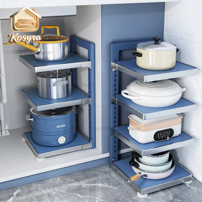 Kitchen countertop rack, household cabinets are layered under the pot rack, and multi-layer pot storage in the overall cabinet
Kitchen countertop rack, household cabinets are layered under the pot rack, and multi-layer pot storage in the overall cabinet