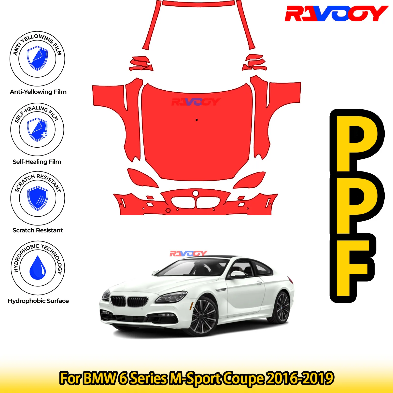 For BMW 6 Series M-Sport Coupe 2016-2019 Glossy Matte Black Precut front PPF Kit Paint Protection Film
For BMW 6 Series M-Sport Coupe 2016-2019 Glossy Matte Black Precut front PPF Kit Paint Protection Film