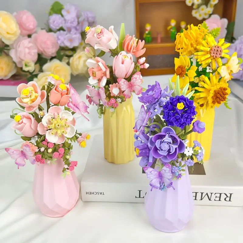 Flower Bouquet Building Blocks with Vase Eternal Flower Bonsai Bricks Rose Tulip Sunflower Model Home Office Decor for Woman
Flower Bouquet Building Blocks with Vase Eternal Flower Bonsai Bricks Rose Tulip Sunflower Model Home Office Decor for Woman