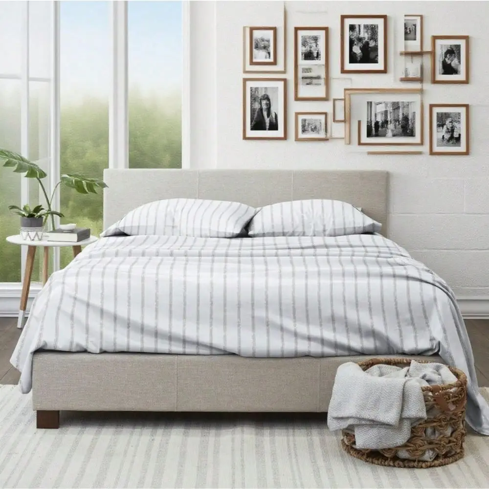 Size 4Piece Microfiber Sheet Set Light Gray Distressed Line Pattern
Size 4Piece Microfiber Sheet Set Light Gray Distressed Line Pattern