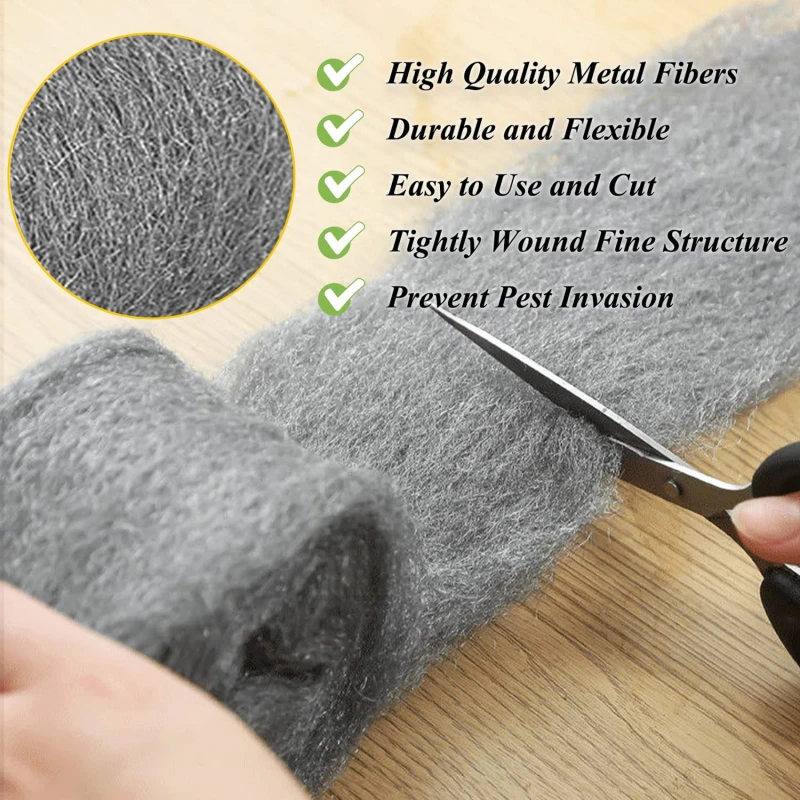 Hardware Fabric gap Blocker Steel Wool Filling Fabric Suitable for Ventilation Openings of Holes Walls Garden Houses Gap Blocker
Hardware Fabric gap Blocker Steel Wool Filling Fabric Suitable for Ventilation Openings of Holes Walls Garden Houses Gap Blocker