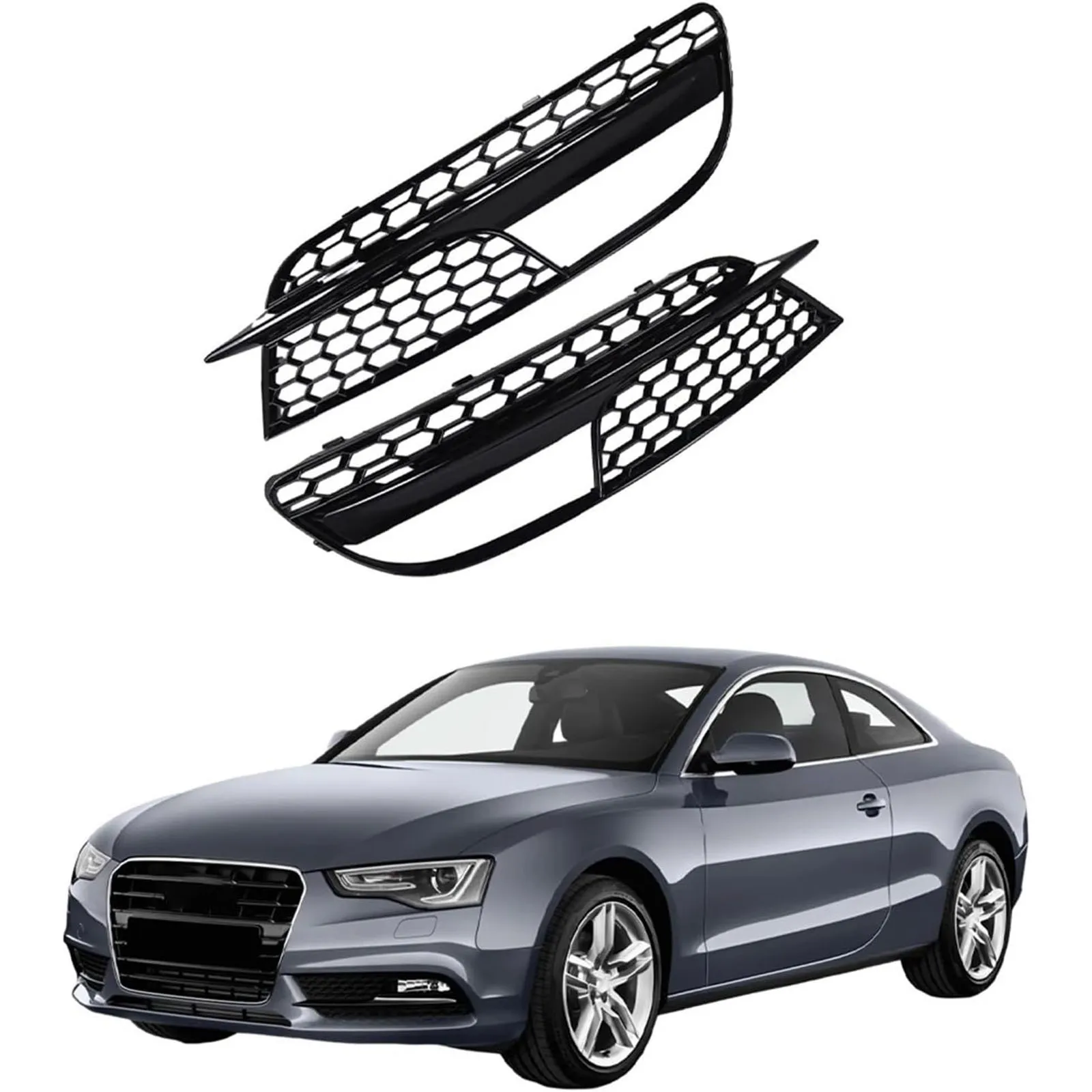 Подходит для Audi A5 2012-2016, 2 шт., черная рамка, передняя гоночная решетка, противотуманная фара, крышка 8T0807681H 8T0807682H
Подходит для Audi A5 2012-2016, 2 шт., черная рамка, передняя гоночная решетка, противотуманная фара, крышка 8T0807681H 8T0807682H