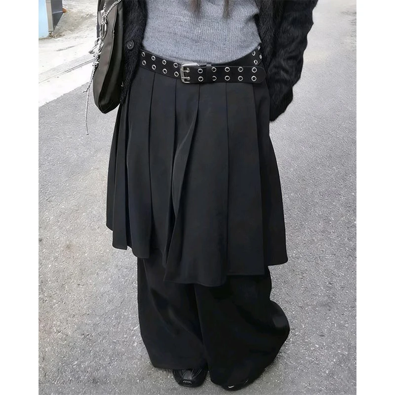 Широкие брюки MEXZT в стиле стритвир для женщин, Y2K, Харадзюку, черные, плиссированные, в стиле пэчворк, свободные брюки, японский готический повседневный дизайн
Широкие брюки MEXZT в стиле стритвир для женщин, Y2K, Харадзюку, черные, плиссированные, в стиле пэчворк, свободные брюки, японский готический повседневный дизайн