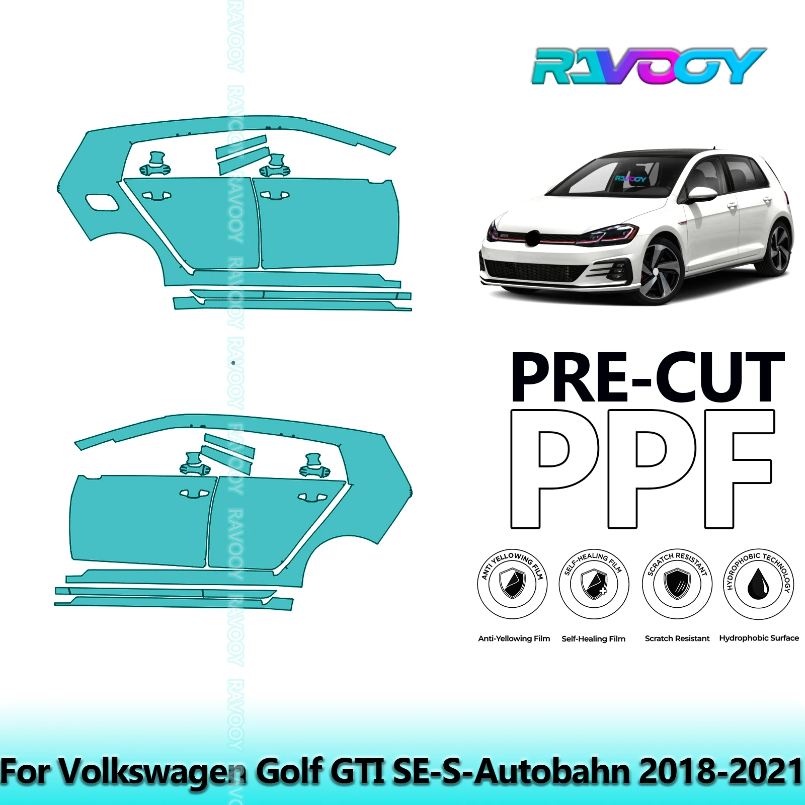 For Volkswagen Golf GTI SE-S-Autobahn 2018-2021 8.5mil Pre-Cut PPF Door & A/B Pillar Kit TPU Paint Protection Film Set
For Volkswagen Golf GTI SE-S-Autobahn 2018-2021 8.5mil Pre-Cut PPF Door & A/B Pillar Kit TPU Paint Protection Film Set