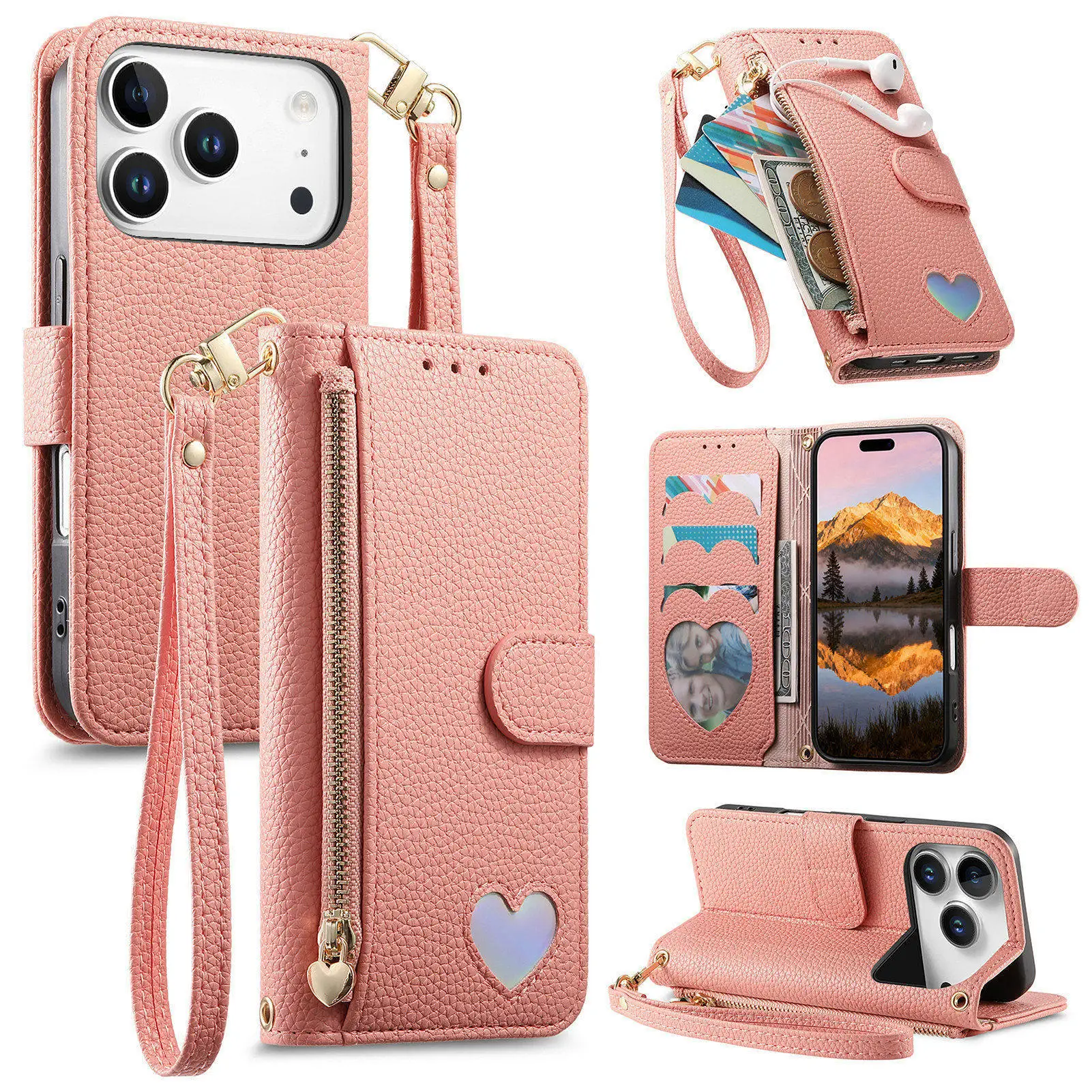 Suitable for Apple 17 love-themed zipper wallet cover, iPhone 17 Pro Max phone case, card slot, 16E anti-drop protection.
Suitable for Apple 17 love-themed zipper wallet cover, iPhone 17 Pro Max phone case, card slot, 16E anti-drop protection.