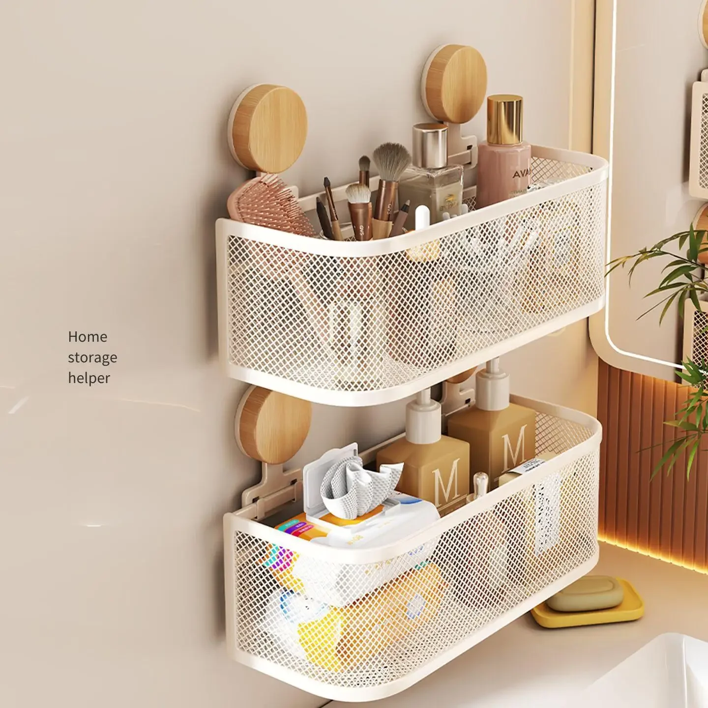 Suction Cup Bathroom Storage Basket No Drill Wall Mounted Vanity Organizer Rack for Cosmetics Comb Toothpaste Countertop
Suction Cup Bathroom Storage Basket No Drill Wall Mounted Vanity Organizer Rack for Cosmetics Comb Toothpaste Countertop