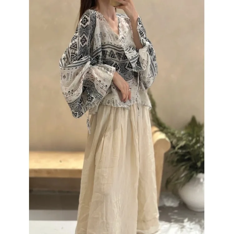 Retro Large Size Floral Print Linen irt Women's Thin Petal Sve Sun Protection Slim ort Top Commute Sle V-ne Regula...
Retro Large Size Floral Print Linen irt Women's Thin Petal Sve Sun Protection Slim ort Top Commute Sle V-ne Regula...