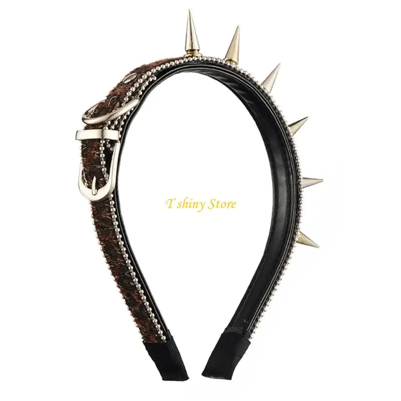 N58F Punk Headband With Rivets Studded Decorative Hairhoop Hair Styling Tool For Street Wear Subcultural Event Photography Wear
N58F Punk Headband With Rivets Studded Decorative Hairhoop Hair Styling Tool For Street Wear Subcultural Event Photography Wear