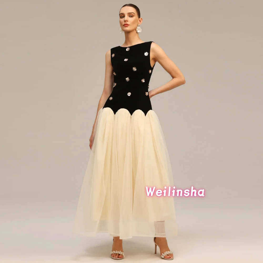 Customized Elegant Classic Tulle Handmade Flower Rhinestone Straight Prom Dresses Formal Scoop Neck Sleeveless Evening Dress
Customized Elegant Classic Tulle Handmade Flower Rhinestone Straight Prom Dresses Formal Scoop Neck Sleeveless Evening Dress