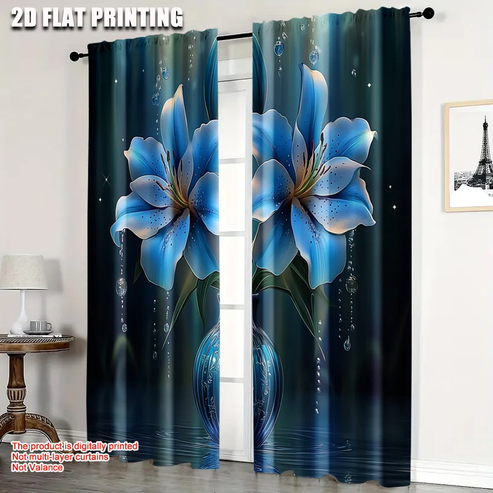 2pcs, Contemporary Curtains 2D print Blue Flower and Vase Machine Washable (without rod) Art Deco Festive Use for Bedroom and
2pcs, Contemporary Curtains 2D print Blue Flower and Vase Machine Washable (without rod) Art Deco Festive Use for Bedroom and