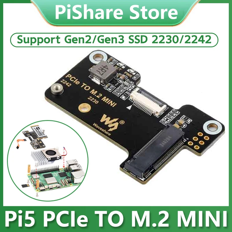 Raspberry Pi5 PCIe TO M.2 MINI Support Gen2 and Gen3 SSD Compatible 2230 2242 for Raspberry Pi 5
Raspberry Pi5 PCIe TO M.2 MINI Support Gen2 and Gen3 SSD Compatible 2230 2242 for Raspberry Pi 5