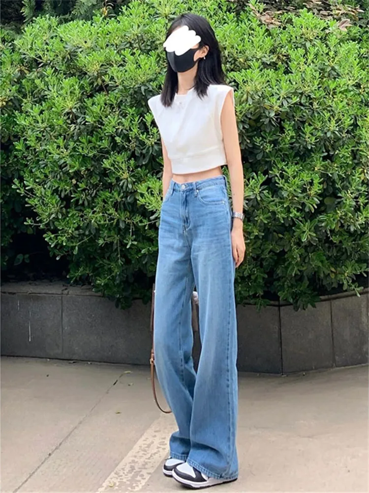 Extended Length Straight Leg Jeans Women's Summer Thin High Waist Slimming Wide Leg Floor Length Pants Light Blue Denim
Extended Length Straight Leg Jeans Women's Summer Thin High Waist Slimming Wide Leg Floor Length Pants Light Blue Denim