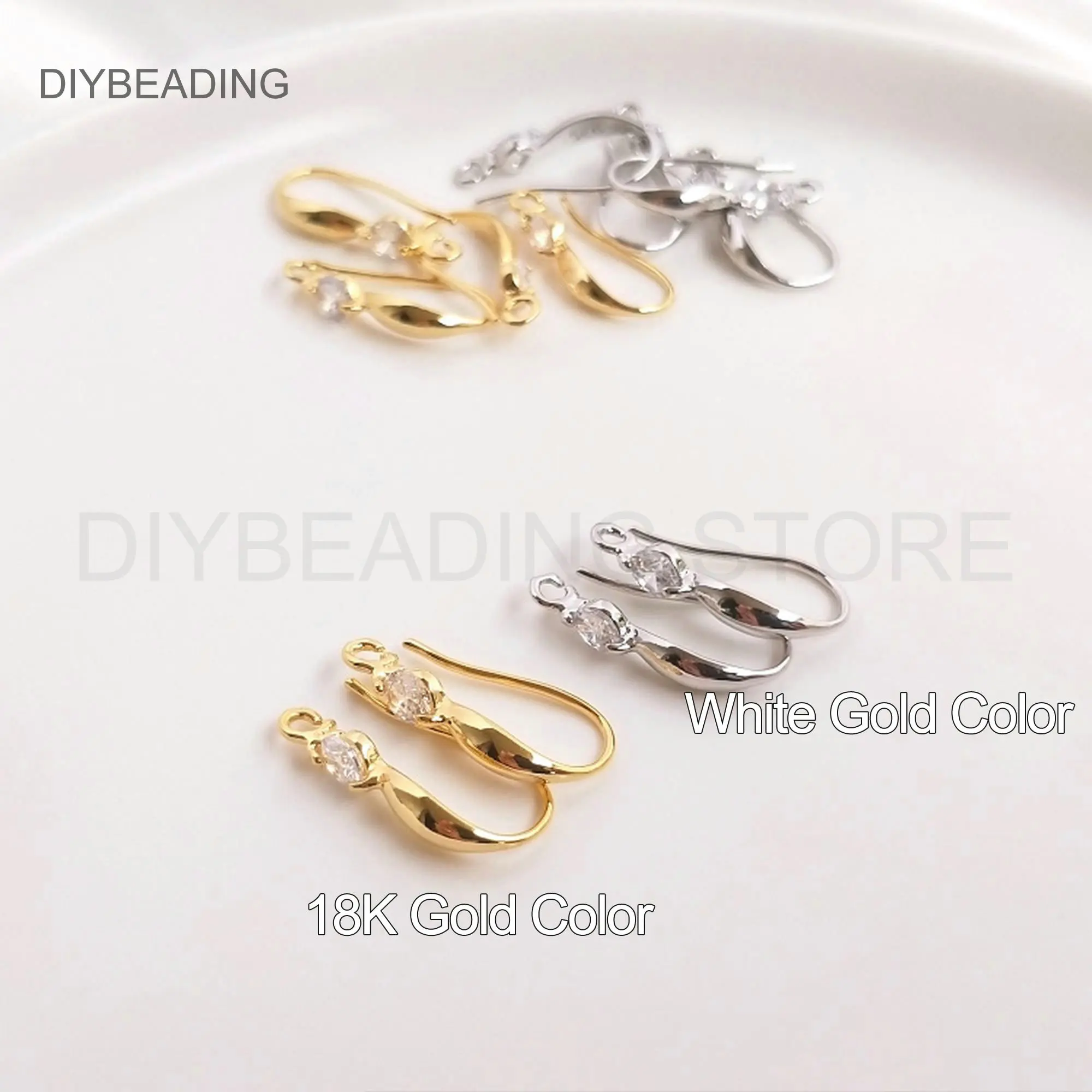 Earring Hooks for Fashion Jewelry Making Blank Base Finding Supply 14K Gold Plated Ear Wire with Loop and Rhinestone
Earring Hooks for Fashion Jewelry Making Blank Base Finding Supply 14K Gold Plated Ear Wire with Loop and Rhinestone