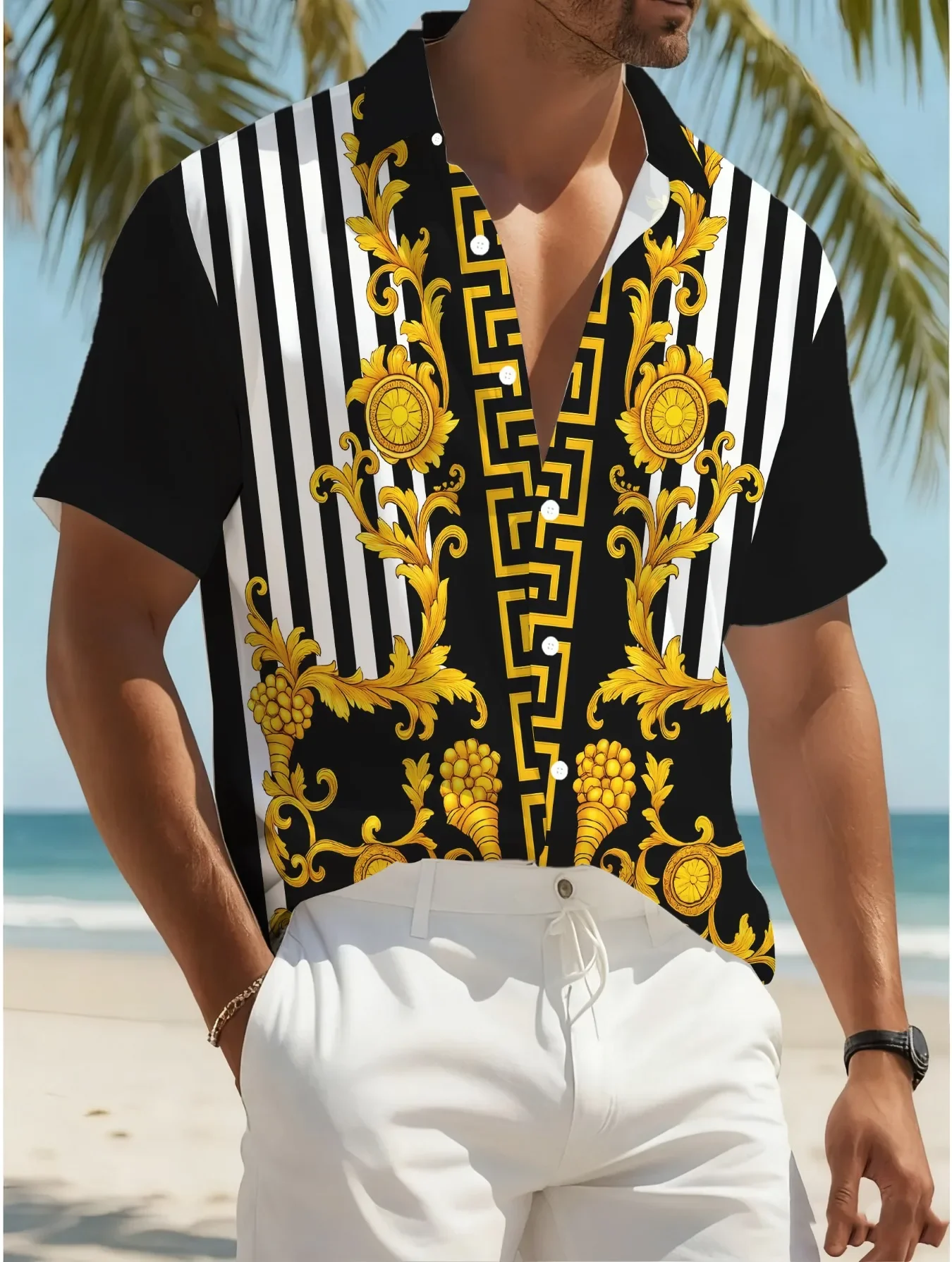 Fashion Loose Fit Men's Hawaiian Shirt Summer Man Short Sleeve Vibrant Party Print Lightweight Casual Holiday Tops
Fashion Loose Fit Men's Hawaiian Shirt Summer Man Short Sleeve Vibrant Party Print Lightweight Casual Holiday Tops