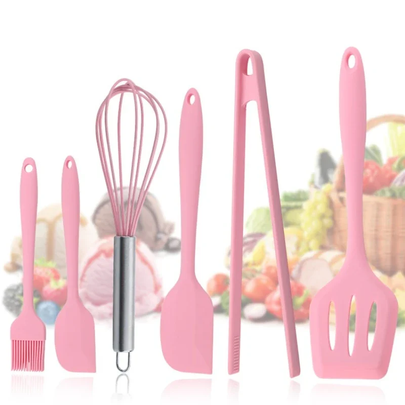 6pcs/set Food Grade Silicone Kitchen Baking Tools Pink Kitchenware Set Durable Cooking Utensils Eco-friendly
6pcs/set Food Grade Silicone Kitchen Baking Tools Pink Kitchenware Set Durable Cooking Utensils Eco-friendly