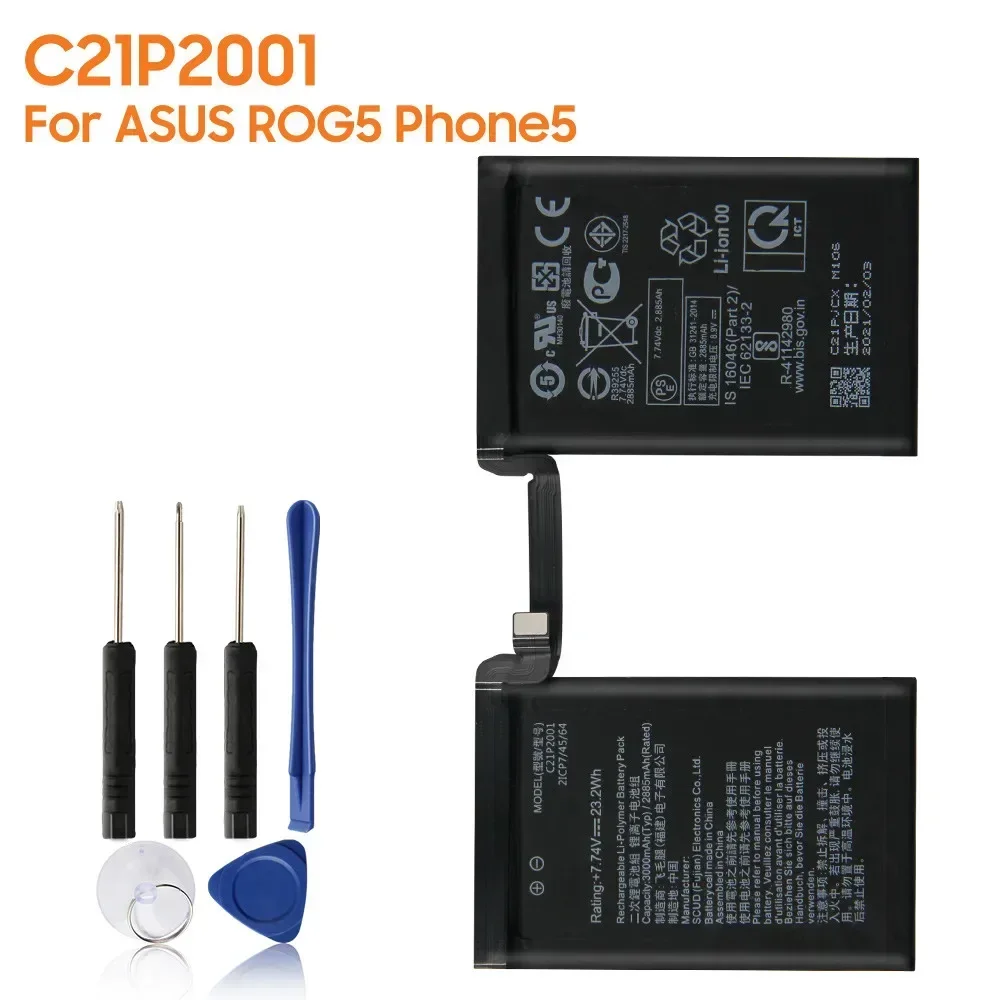 Replacement Battery C21P2001 For ASUS ROG5 RONG 5 Phone5 I005DA Rechargeable Batteries C21P2101 For ASUS ROG7 Phone7 ROG6 Phone6
Replacement Battery C21P2001 For ASUS ROG5 RONG 5 Phone5 I005DA Rechargeable Batteries C21P2101 For ASUS ROG7 Phone7 ROG6 Phone6