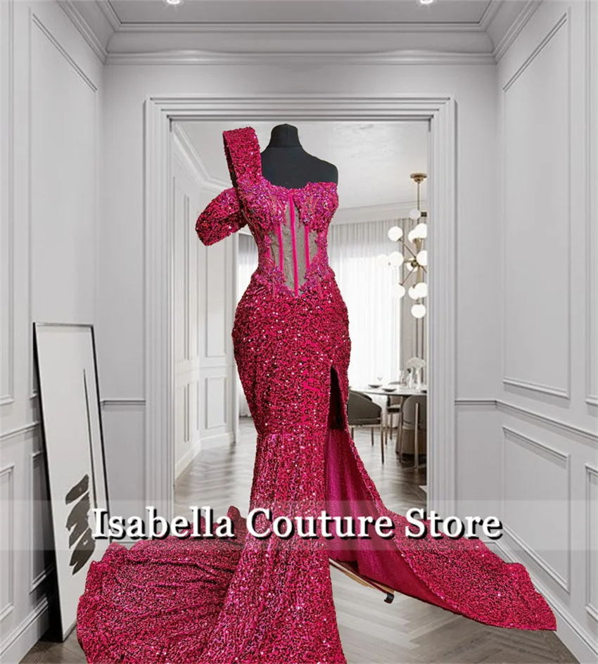 Brilliant Fuchsia Long Prom Dress Beading Crystal Diamonds Sequins Birthday Dress Luxury Evening Robe Customized
Brilliant Fuchsia Long Prom Dress Beading Crystal Diamonds Sequins Birthday Dress Luxury Evening Robe Customized