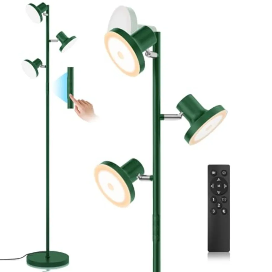 36W LED Tree Floor Lamp Modern Dimmable Standing Lamp with Remote and Touch Control 4 Color Temperatures 3 Rotatable LED Light
36W LED Tree Floor Lamp Modern Dimmable Standing Lamp with Remote and Touch Control 4 Color Temperatures 3 Rotatable LED Light