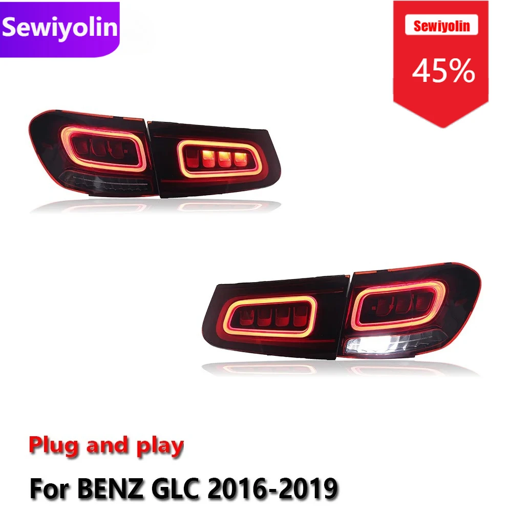 Sewiyolin автомобильный DRL светодиодный задний фонарь в сборе для Benz GLC 2016-2019, авто противотуманный DRL, стоп-сигнал, указатель поворота, Plug and Play
Sewiyolin автомобильный DRL светодиодный задний фонарь в сборе для Benz GLC 2016-2019, авто противотуманный DRL, стоп-сигнал, указатель поворота, Plug and Play