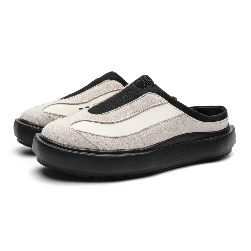 High Quality New Men Summer Suede Patchwork Mesh Half Slippers Breathable Thick Sole Suitable for Casual Daily Commuting Shoes
High Quality New Men Summer Suede Patchwork Mesh Half Slippers Breathable Thick Sole Suitable for Casual Daily Commuting Shoes