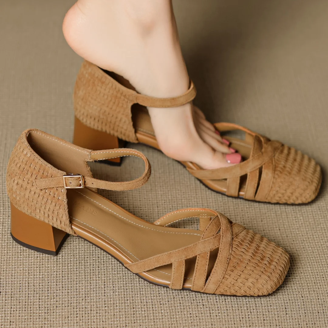 danxuefei women's natural suede leather ankle strap sandals square toe 4cm thick med heel elegant ladies summer dress pumps shoe
danxuefei women's natural suede leather ankle strap sandals square toe 4cm thick med heel elegant ladies summer dress pumps shoe