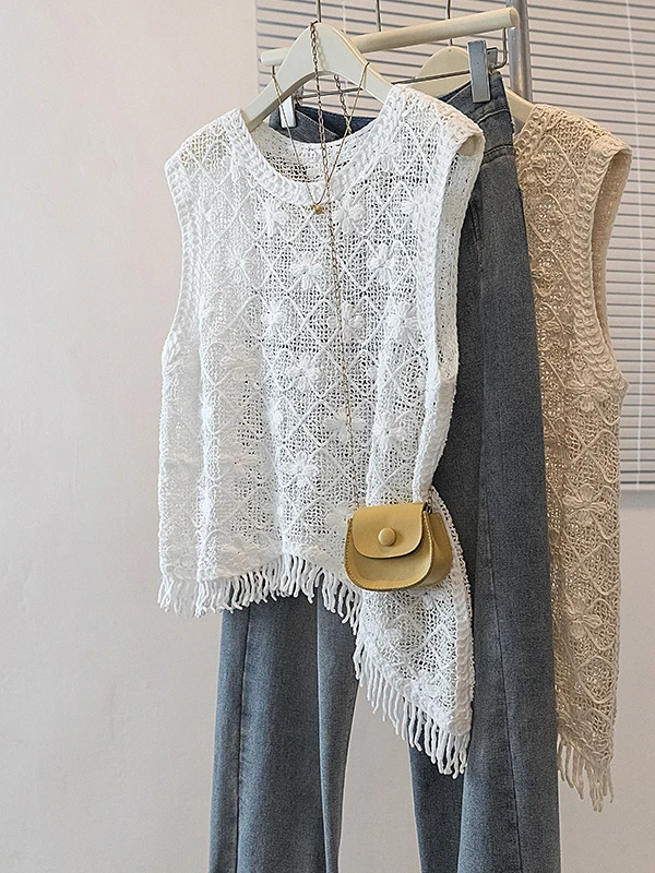 Design Sensation Lace Splicing Hook Flower Sleeveless Vest Women's Outerwear Small Size Slimming Versatile Top Thin
Design Sensation Lace Splicing Hook Flower Sleeveless Vest Women's Outerwear Small Size Slimming Versatile Top Thin