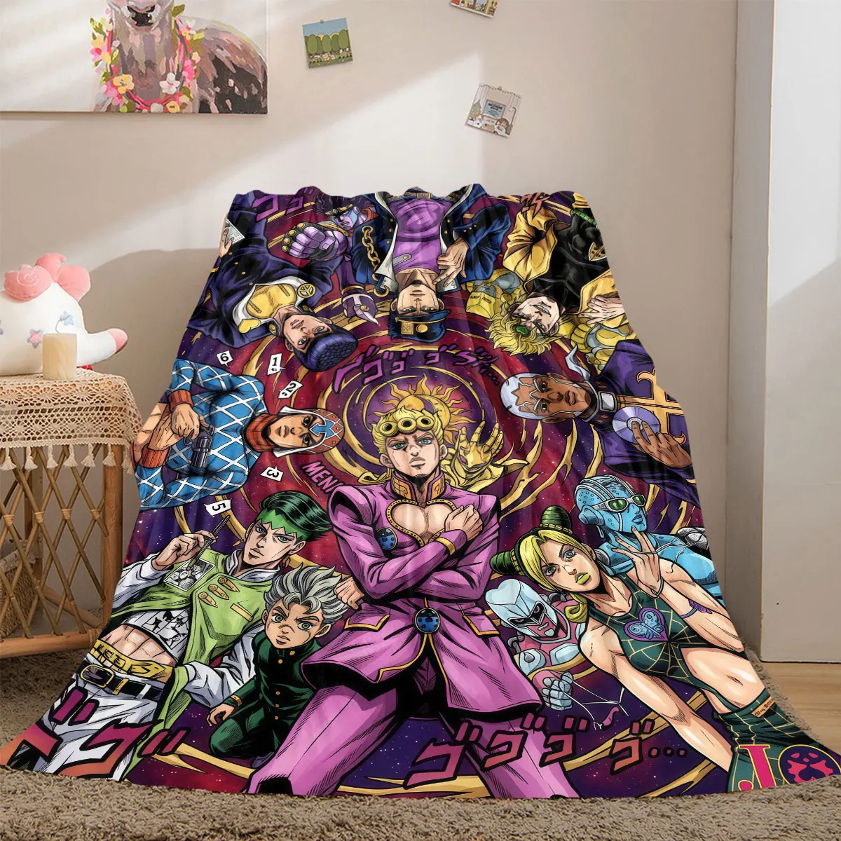 JoJo's Bizarre Adventure Cartoon Flannel Blanket, Printed Design for Bed and Sofa, Soft Home Decor, Picnic Travel Blanket_LIAN
JoJo's Bizarre Adventure Cartoon Flannel Blanket, Printed Design for Bed and Sofa, Soft Home Decor, Picnic Travel Blanket_LIAN