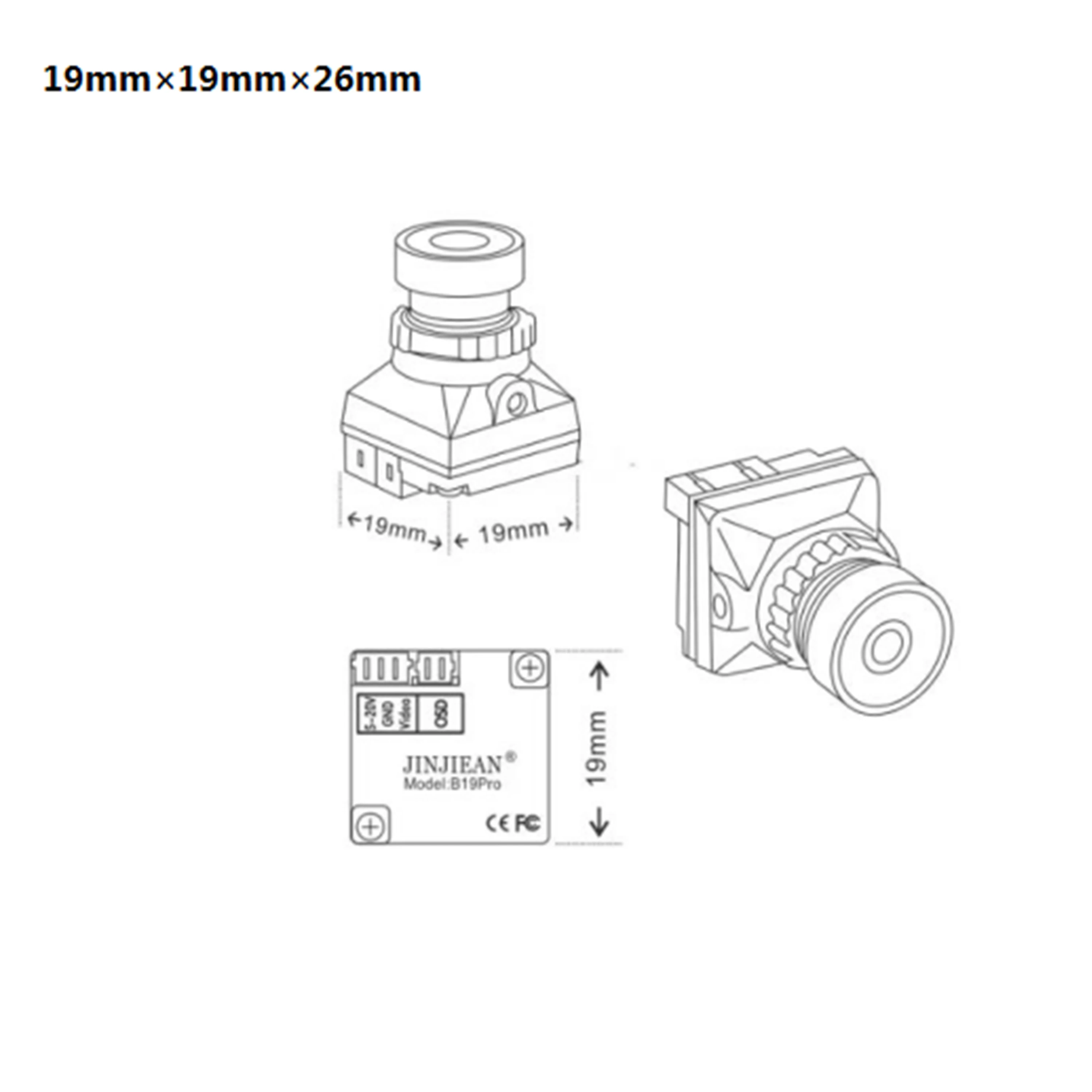 NEEBRC 1800TVL Night Vision Camera B19Pro Max 5-30V 2.1mm Lens 1/2.8'' Sensor D-WDR PAL/NTSC Switchable for RC FPV Racing Drone
NEEBRC 1800TVL Night Vision Camera B19Pro Max 5-30V 2.1mm Lens 1/2.8'' Sensor D-WDR PAL/NTSC Switchable for RC FPV Racing Drone