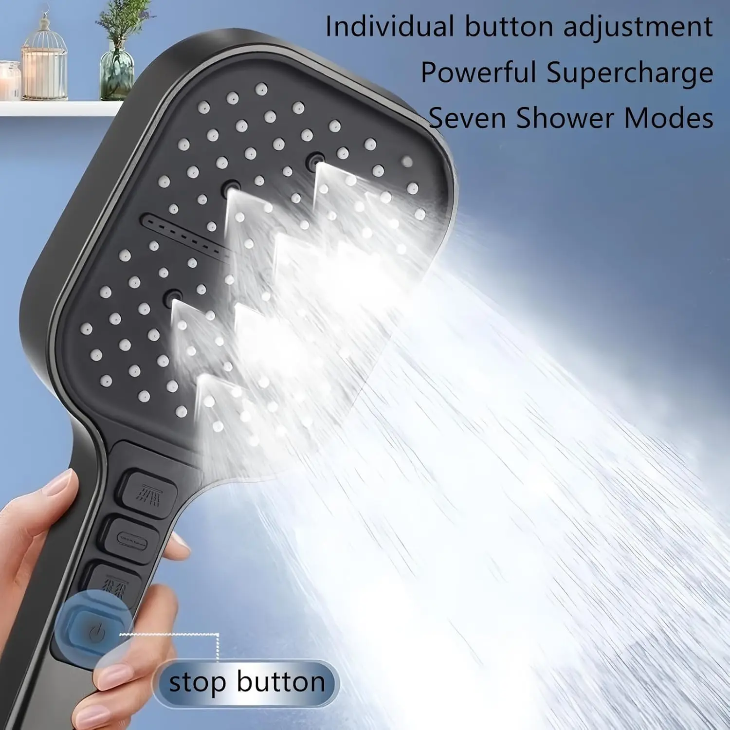 Seven Level Pressurized Showerhead High Pressure 13 cm Width Water Saving Shower Head Handheld Bathroom Accessory
Seven Level Pressurized Showerhead High Pressure 13 cm Width Water Saving Shower Head Handheld Bathroom Accessory