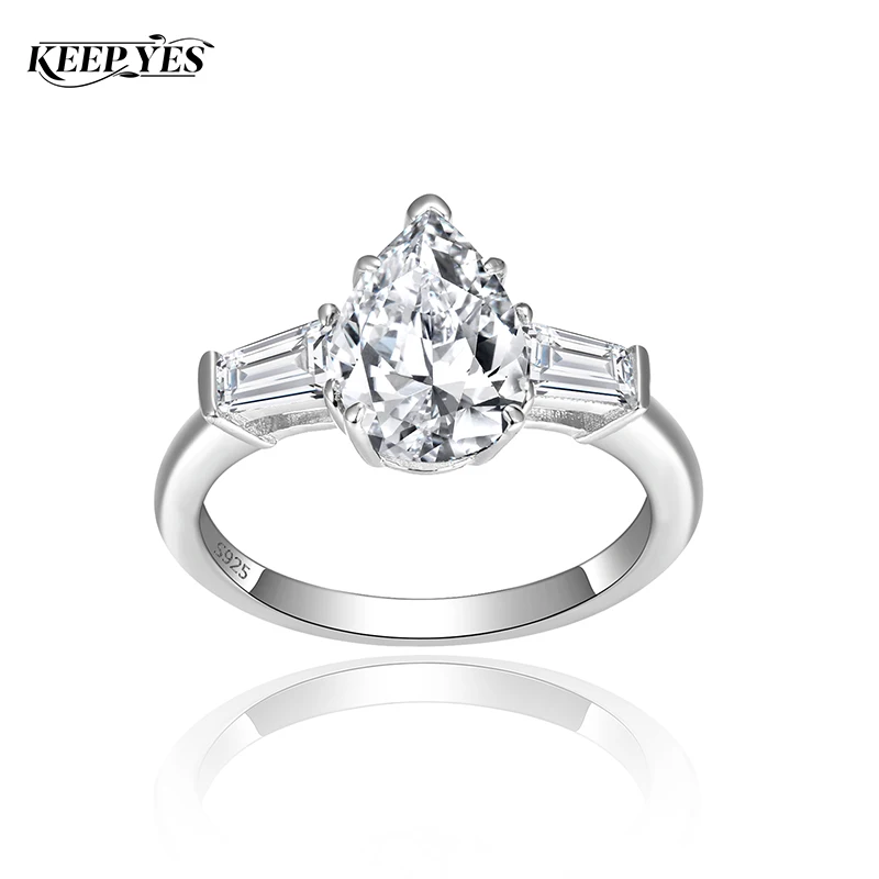 KEEP YES 2.0ct 10*7mm Pear Shape Moissanite Diamond Rings with Certificate for Women S925 Sterling Silver Eternity Wedding Band
KEEP YES 2.0ct 10*7mm Pear Shape Moissanite Diamond Rings with Certificate for Women S925 Sterling Silver Eternity Wedding Band