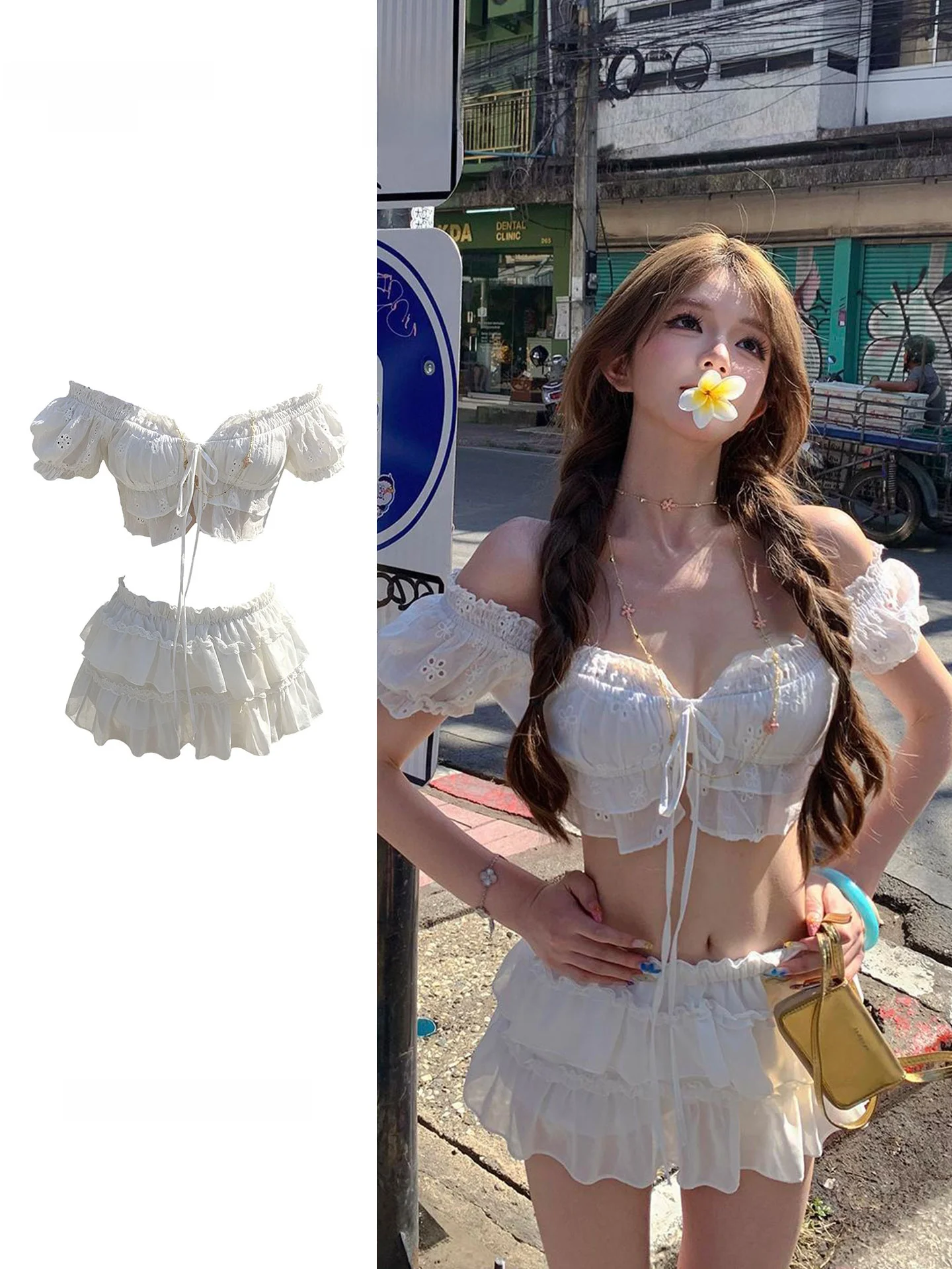 Summer Beach Vacation Two-Piece Set Women's Hot Girl Shoulder Bared Short Top Cake Short Skirt Casual Style Breathable Lightw...
Summer Beach Vacation Two-Piece Set Women's Hot Girl Shoulder Bared Short Top Cake Short Skirt Casual Style Breathable Lightw...