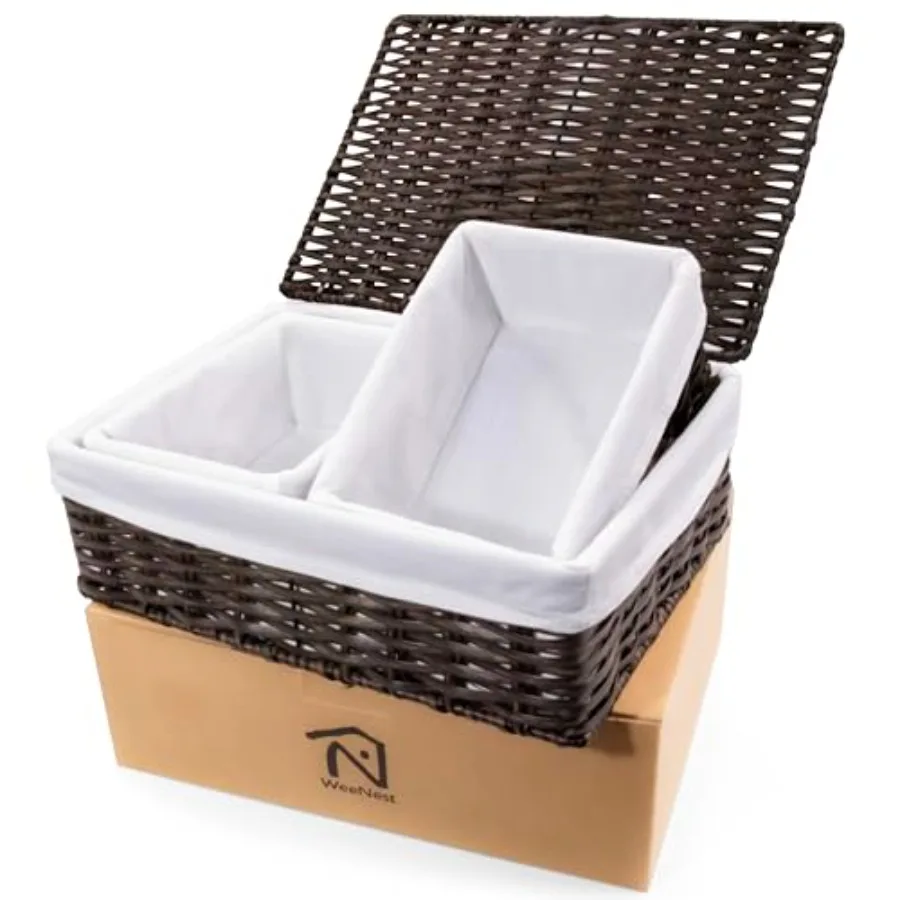 Baskets for Organizing, Undershelf Wicker Storage, Hand Woven Organizer for Closet Organization, Rectangular Resin with Lid, Se
Baskets for Organizing, Undershelf Wicker Storage, Hand Woven Organizer for Closet Organization, Rectangular Resin with Lid, Se