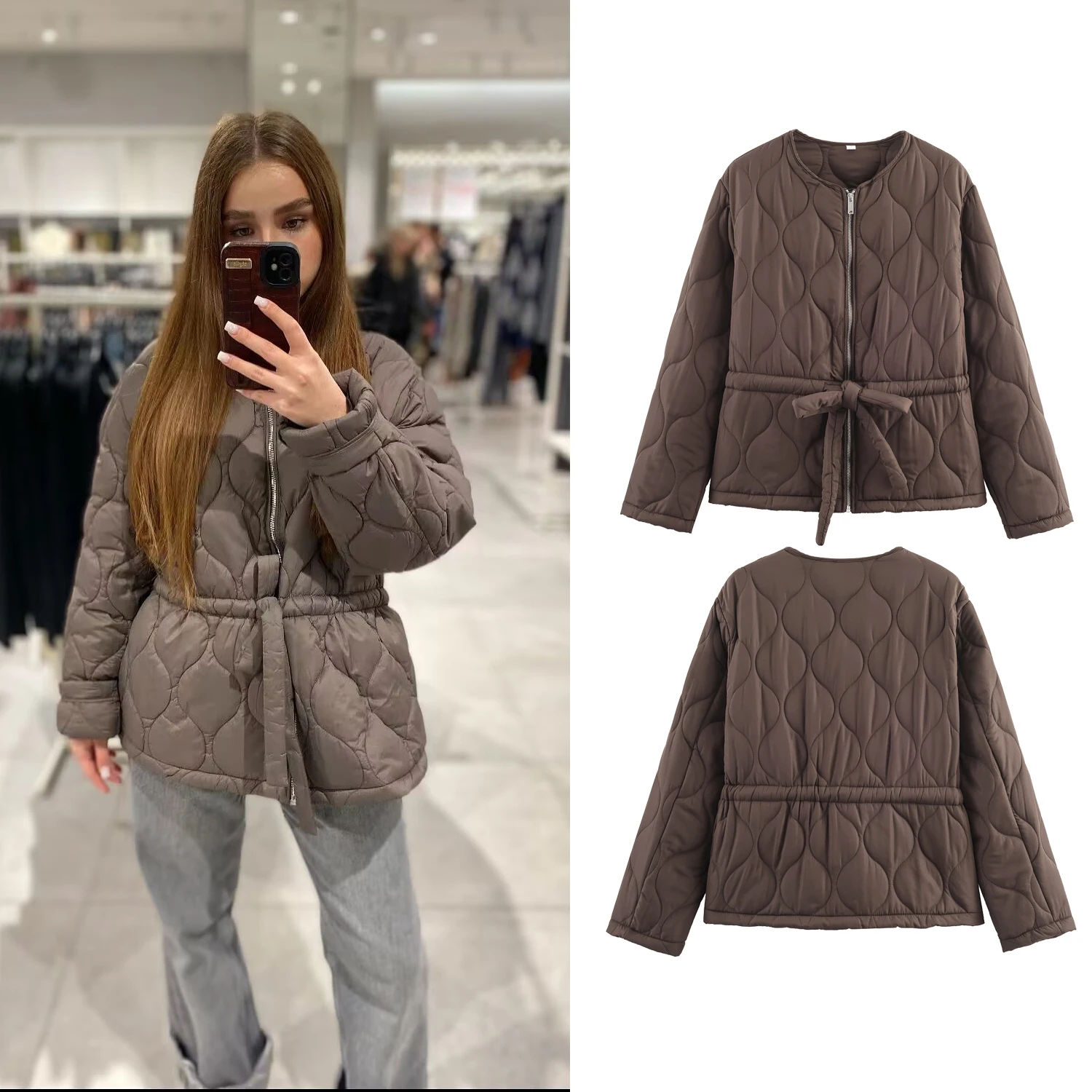 Женская зимняя стеганая короткая куртка, пальто, женская винтажная куртка на молнии с круглым вырезом и длинными рукавами, парки с завязками на талии, пальто
Женская зимняя стеганая короткая куртка, пальто, женская винтажная куртка на молнии с круглым вырезом и длинными рукавами, парки с завязками на талии, пальто