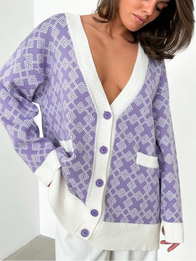 Женский модный кардиган оверсайз, теплый толстый зимний свитер, жаккардовое вязаное длинное пальто, контрастный дизайн, уютная верхняя одежда
Женский модный кардиган оверсайз, теплый толстый зимний свитер, жаккардовое вязаное длинное пальто, контрастный дизайн, уютная верхняя одежда