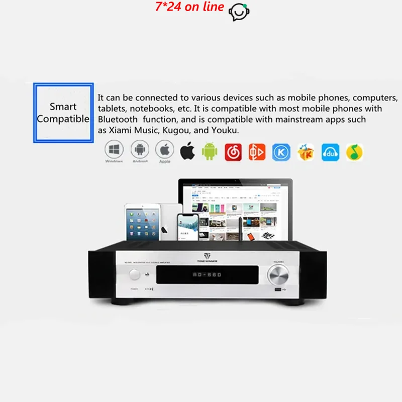 Winner AD-66D Многофункциональный суперкласс A комбинированный HIFI цифровой усилитель мощности BT U-диск играет регулировка высокого низкочастотного динамика
Winner AD-66D Многофункциональный суперкласс A комбинированный HIFI цифровой усилитель мощности BT U-диск играет регулировка высокого низкочастотного динамика